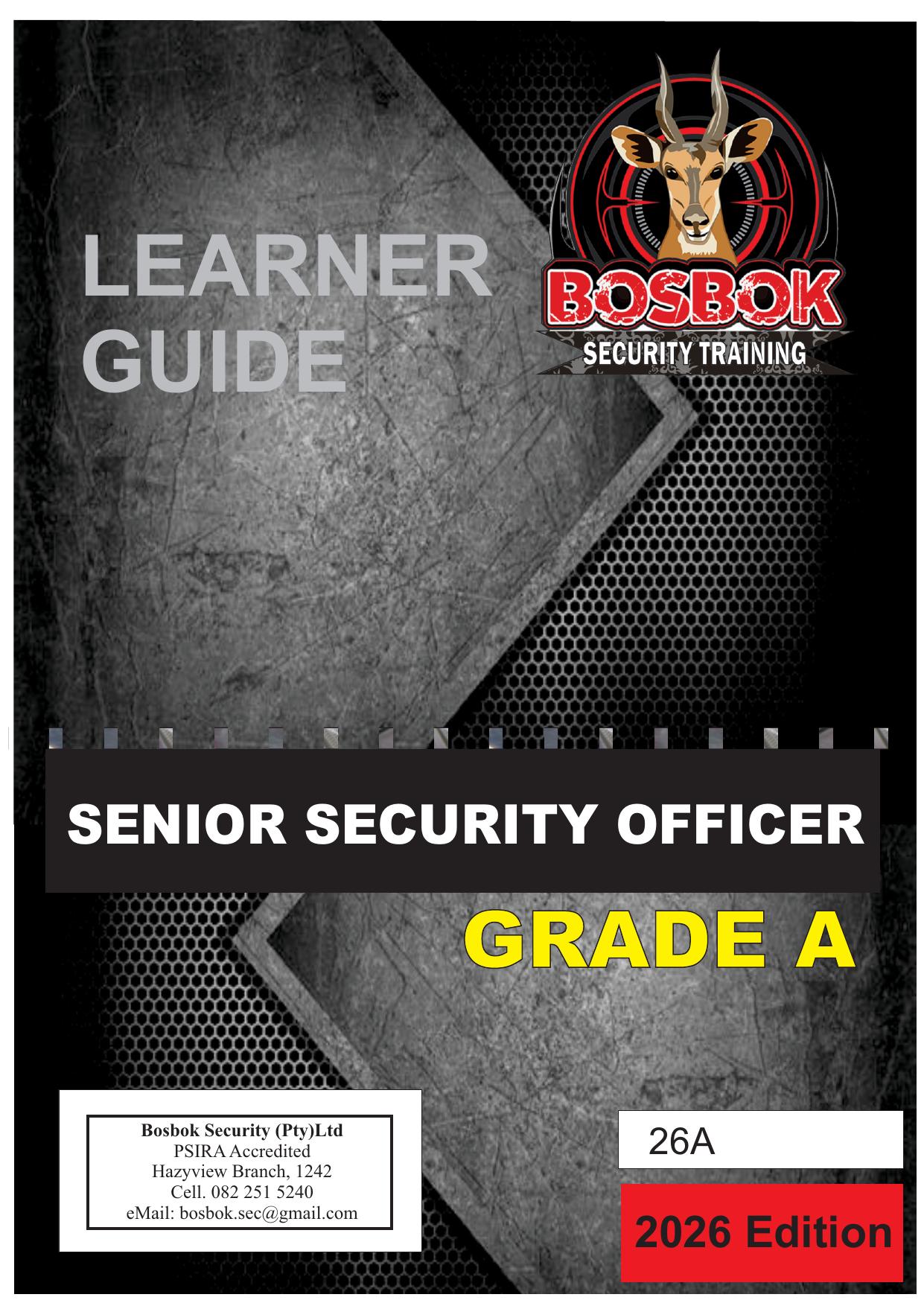 Grade A learner guide front page