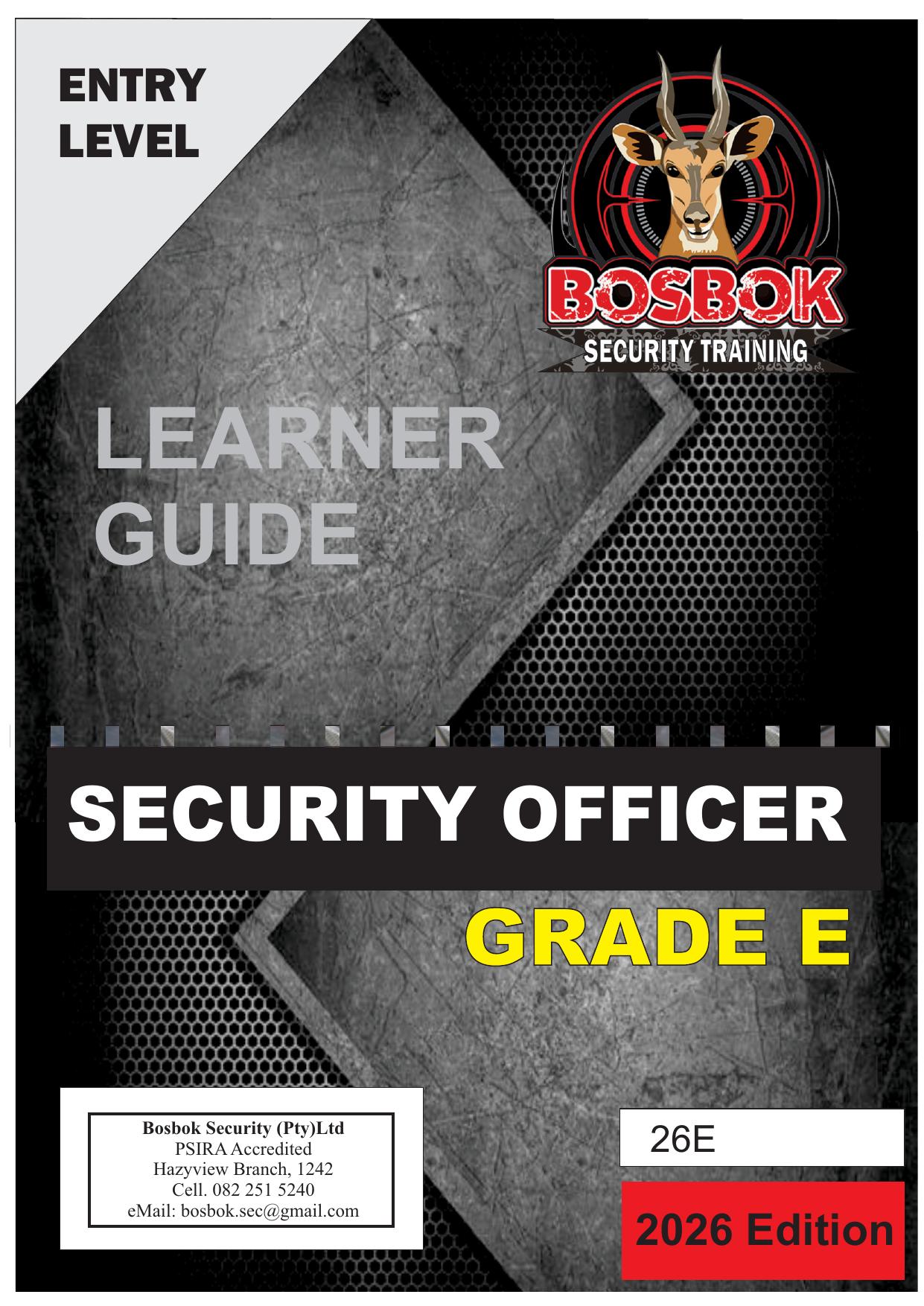 Grade E learner guide front page